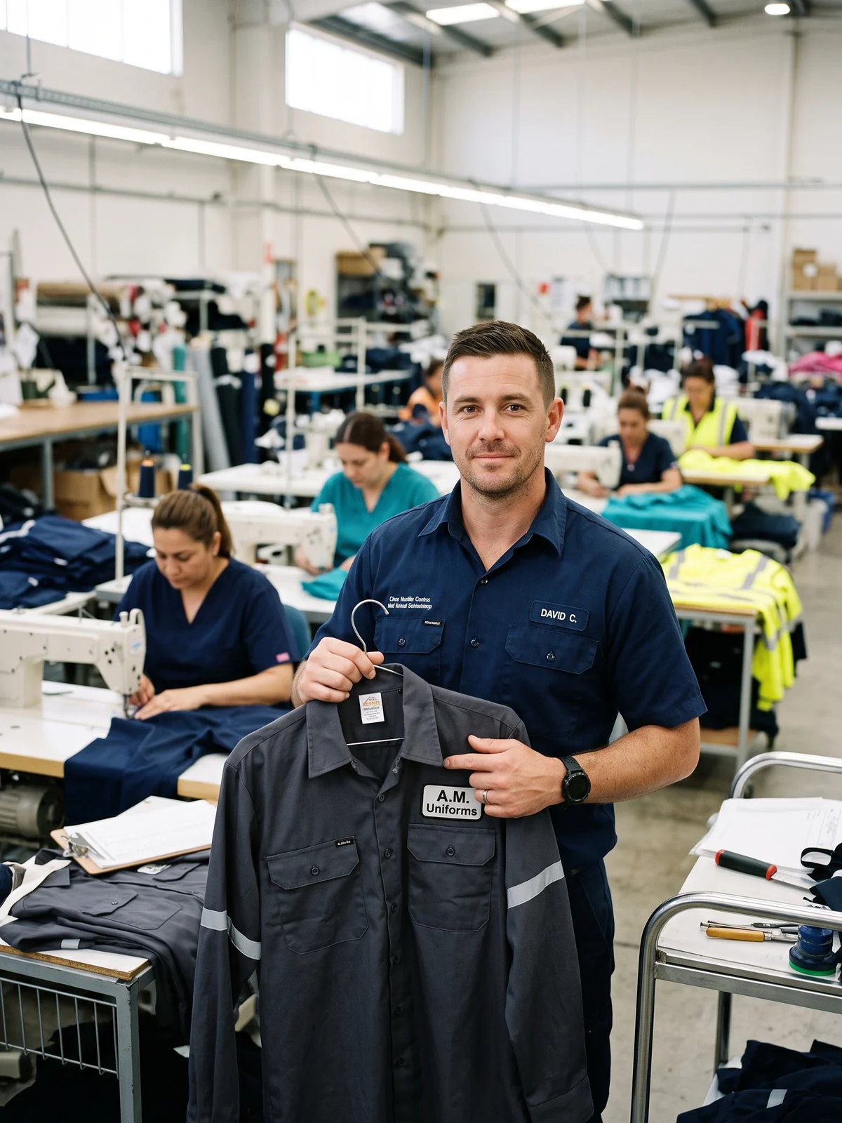 Line QC standing at the head of a sewing line with a first piece