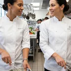 3/4 and long chef coat sleeves side by side
