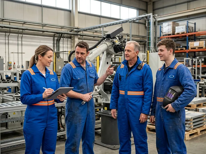 Staff from several sites wearing the same uniform colours