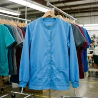 Snap-front scrub jacket