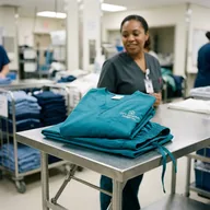 Scrub top and scrub pants set