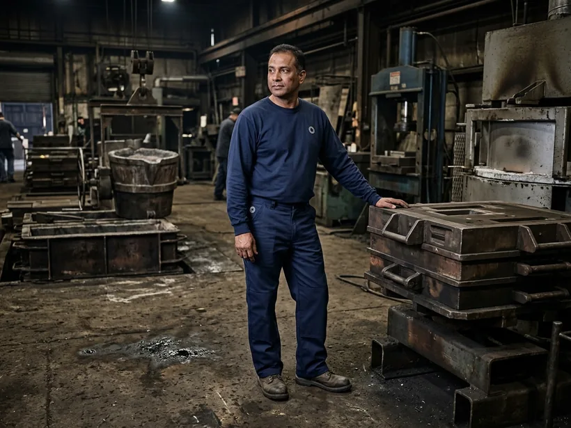 Foundry worker in FR shirt and FR pants