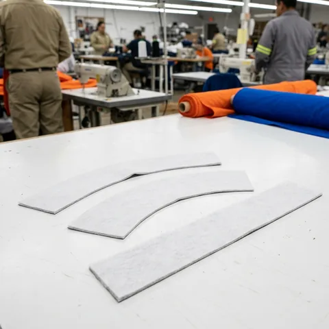 FR interlining cut for a collar and placket