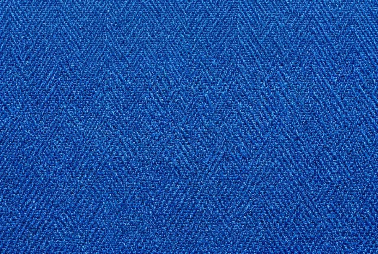 Macro of royal blue meta-aramid and para-aramid blend fabric