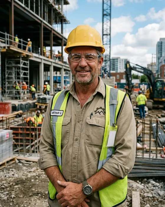 Foreman in a work shirt on a site