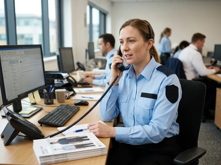 Sales manager with a headset answering an inquiry at her desk