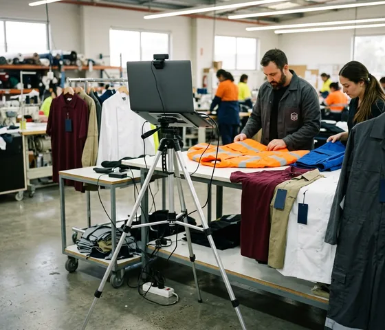 A laptop camera pointed at the final inspection table